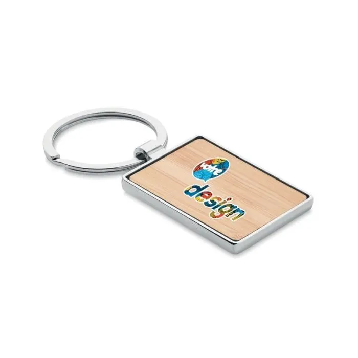 Porte-clés rectangle personnalisé en bambou BENDIGO