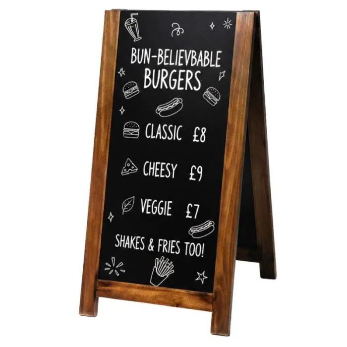 Chevalet ardoise bois Natura Chalkboard Antique personnalisable