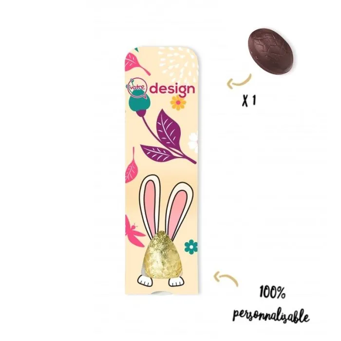 Pochette 100% personnalisable avec un oeuf en chocolat ®Le petit carré