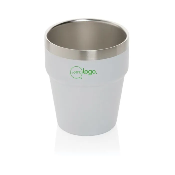 Tasse à café publicitaire 300ml à double paroi en acier RCS - Clark