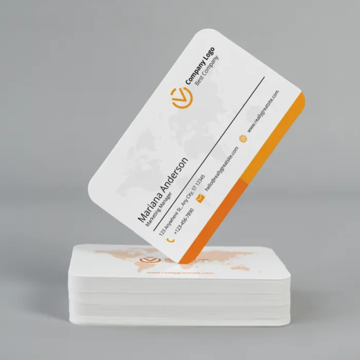 Carte de visite personnalisée en PVC blanc