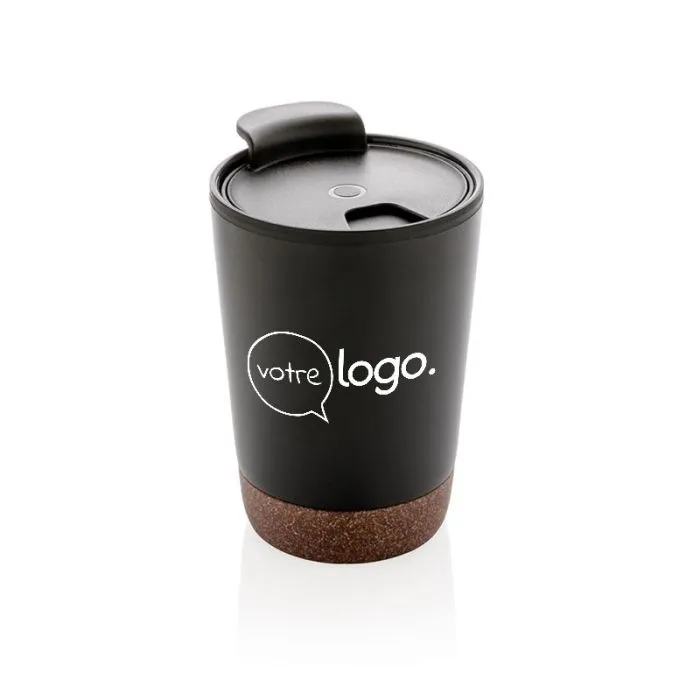 Tasse à café personnalisée en liège et en acier inoxydable 300ml
