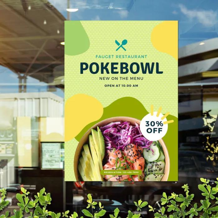 Afdrukken van zelfklevende reclameposters