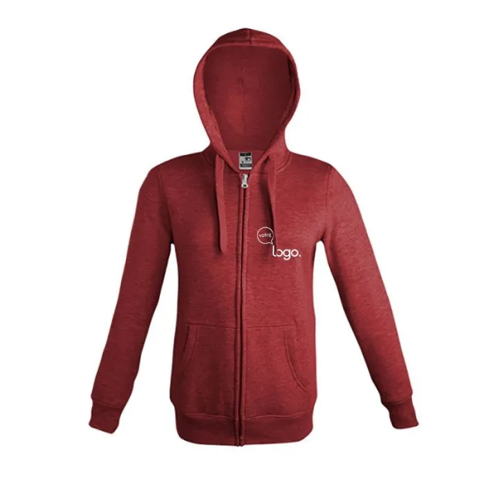 Sweat-shirt publicitaire fermeture zippée et capuche homme AMSTERDAM