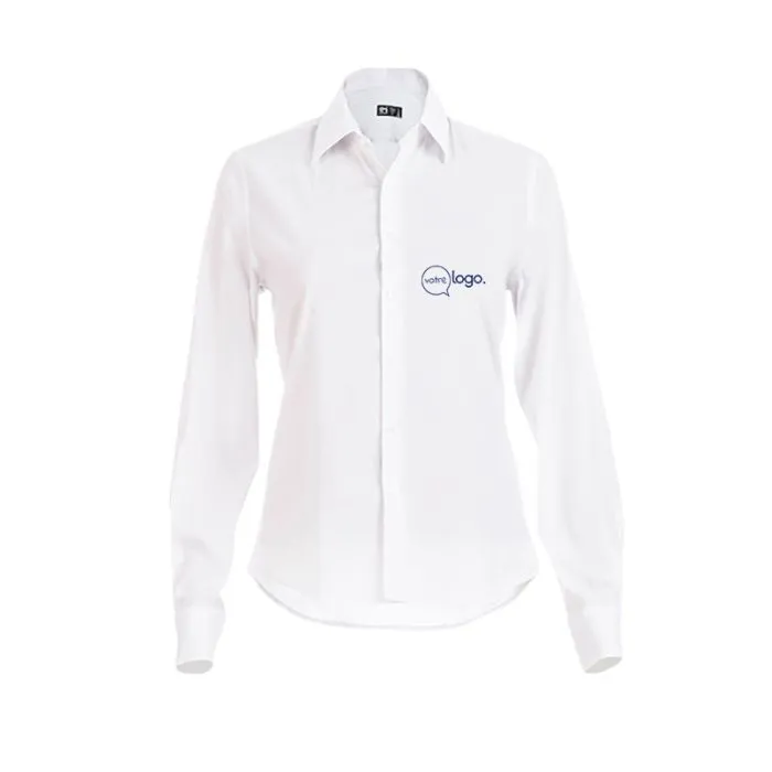 Chemise personnalisée manches longues femme PARIS WOMEN - Blanc