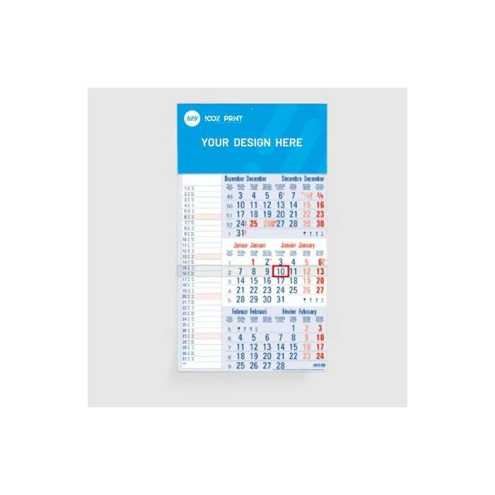 Calendrier mémo 3 mois à imprimer