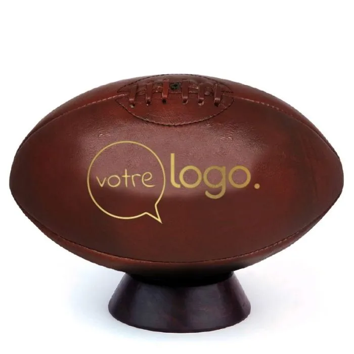 Ballon de rugby vintage personnalisé en cuir T5