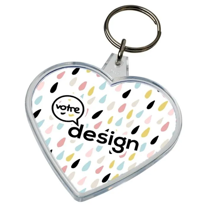 Porte-clés publicitaire en forme de coeur - Combo