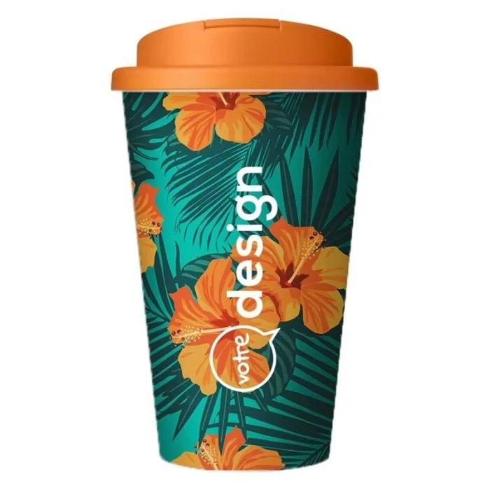 Gobelet isolant publicitaire Brite-Americano® 350ml avec couvercle anti-fuite