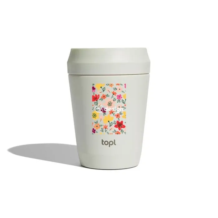 Gobelet Topl personnalisé 236 ml en matériaux recyclés avec couvercle 360°