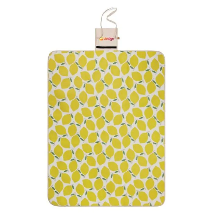 Couverture de pique-nique personnalisée en PET recyclé GRS avec motif citron