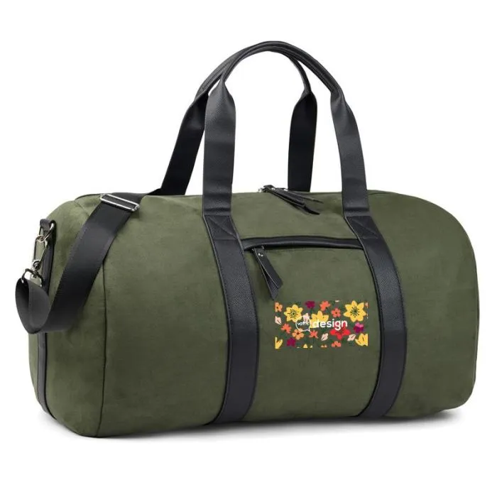 Sac de week-end personnalisé Marlow RCS en faux daim recyclé avec bandoulière
