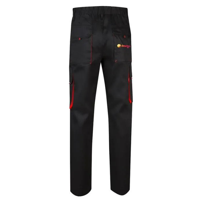 Pantalon multipoches bicolore personnalisé en sergé coton/polyester