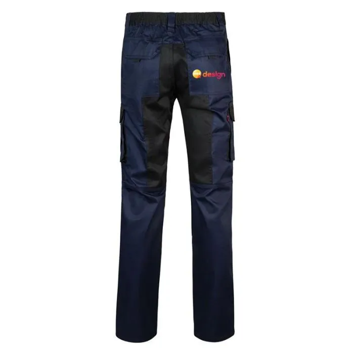 Pantalon de travail personnalisé multi-poches bicolore renforcé