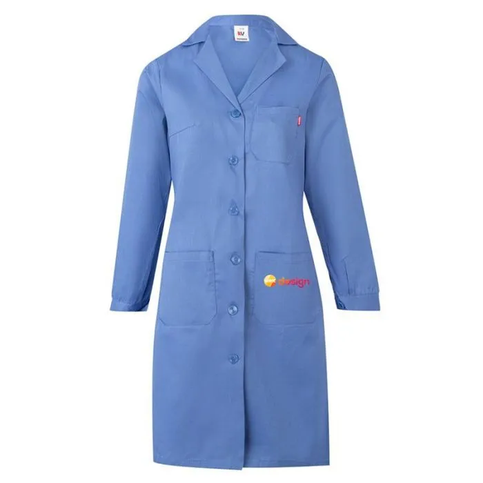 Blouse personnalisée à manches longues en sergé avec ceinture au dos et poches
