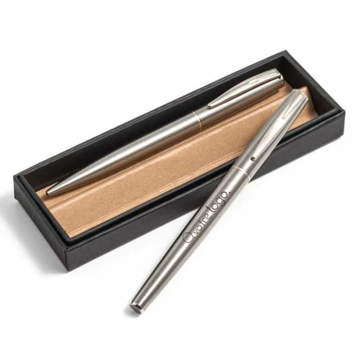 Set de stylos personnalisé avec boîte cadeau en papier kraft