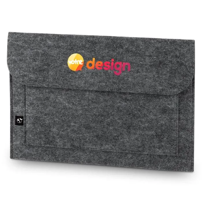Sacoche pour ordinateur portable personnalisée en feutrine recyclée jusqu'à 14"-FELPY SLEEVE.