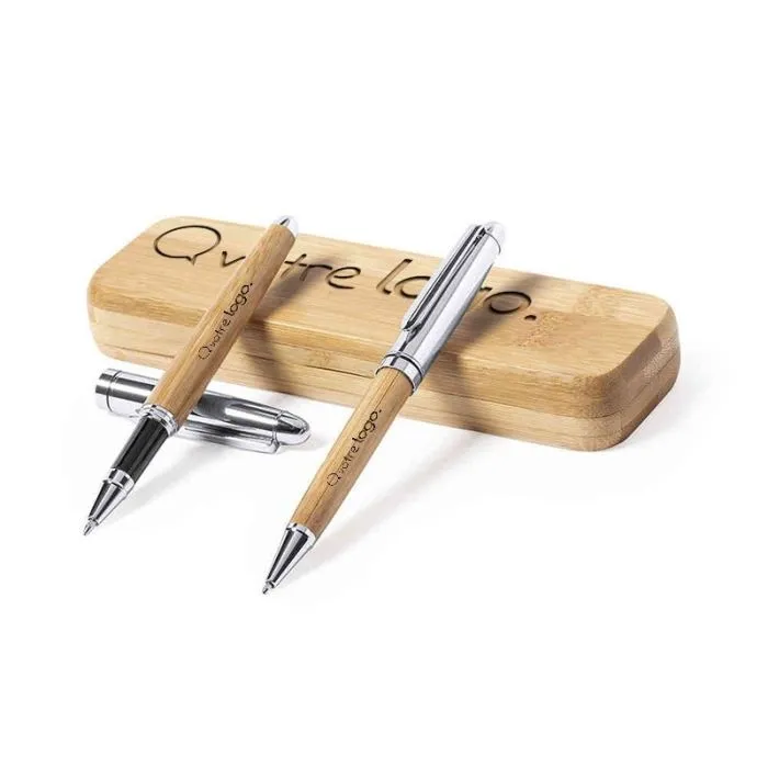 Set de stylo publicitaire en bambou - Notium