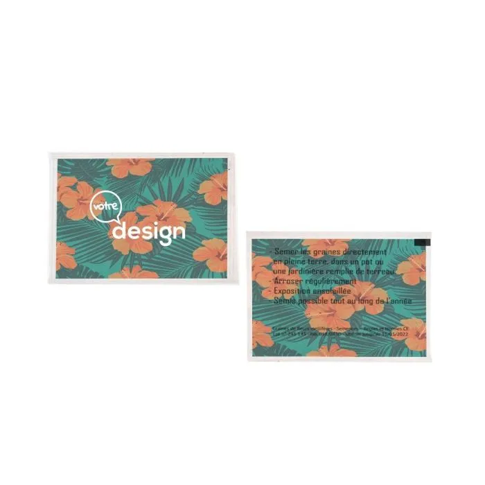 Sachet de graines publicitaire en papier végétal - 60x80 mm