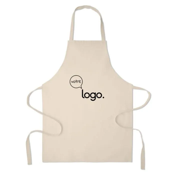 Tablier personnalisé en coton recyclé et polyester RPET 180g