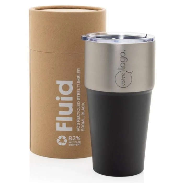 Mug 500 ml bicolore personnalisé en acier inoxydable recyclé avec emballage cadeau