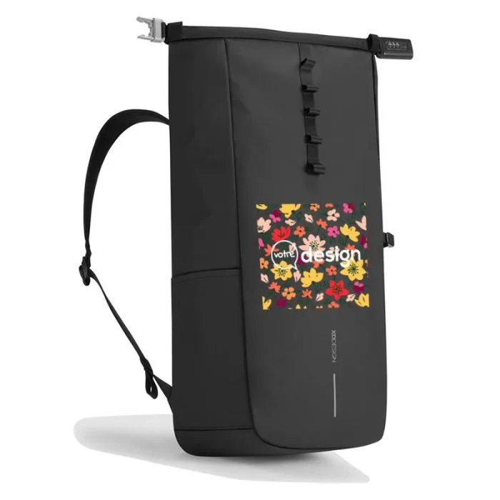 Sac à dos antivol Urban personnalisé en polyester recyclé avec poche pour ordinateur