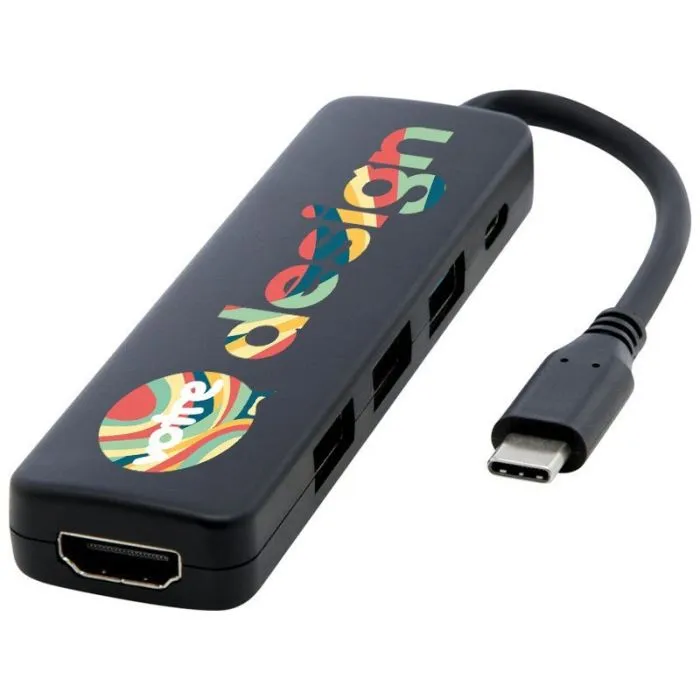 Adaptateur multimédia personnalisé en plastique recyclé avec port HDMI - Loop
