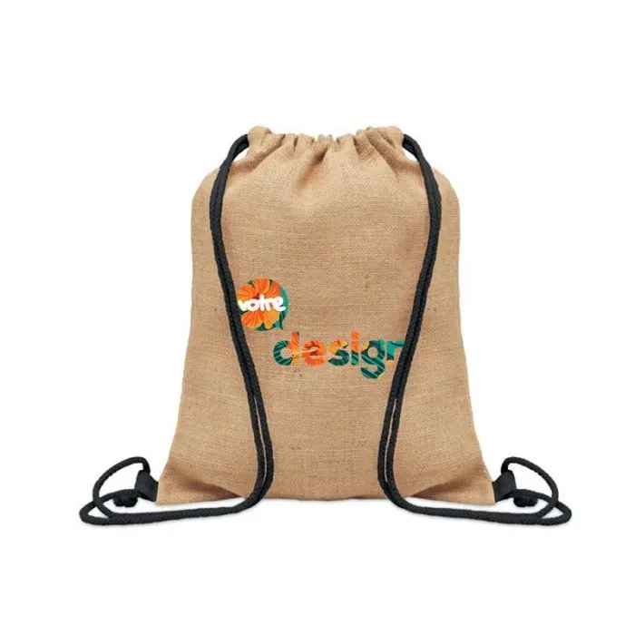 Sac à cordon personnalisé en jute FUKURO