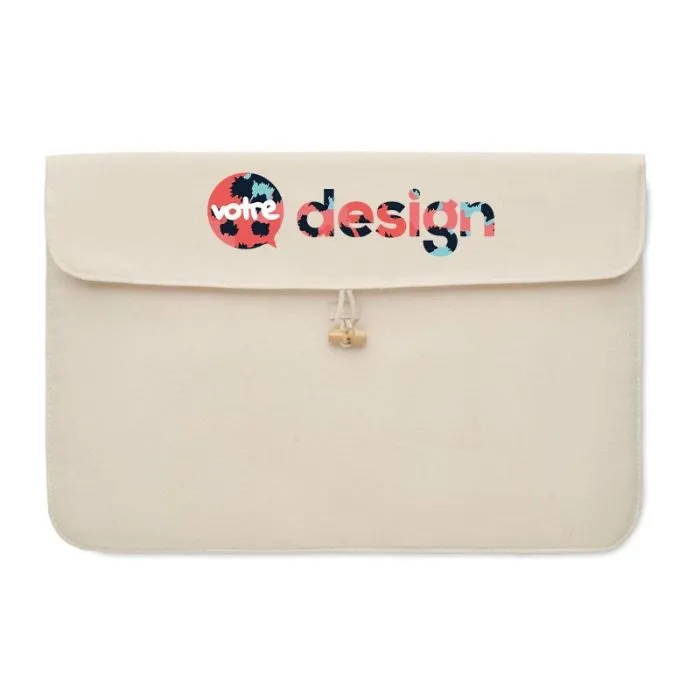 Pochette d'ordinateur publicitaire 15 pouces en coton COTIN