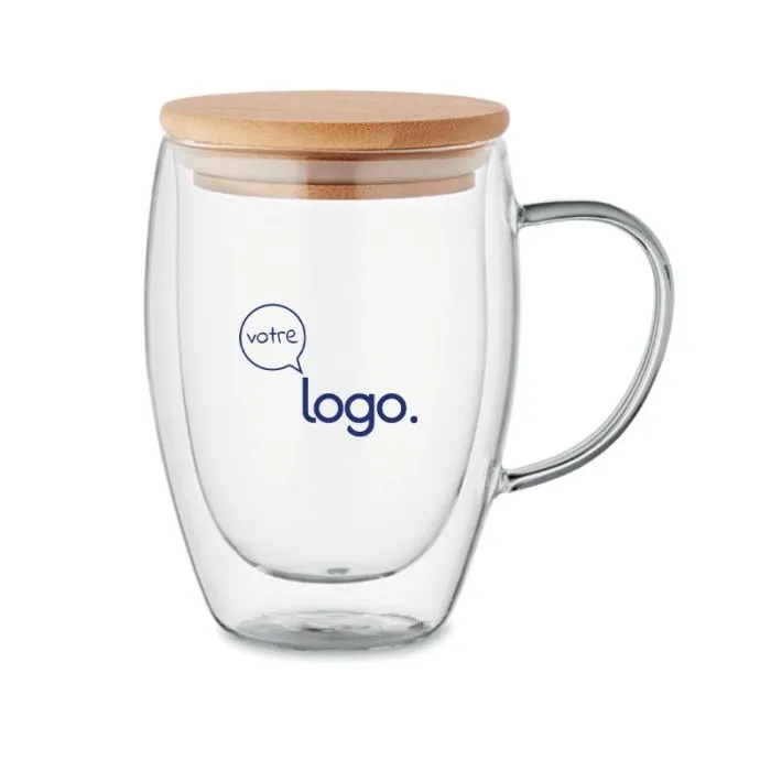 Mug personnalisé en verre double paroi 300ml - TIRAL