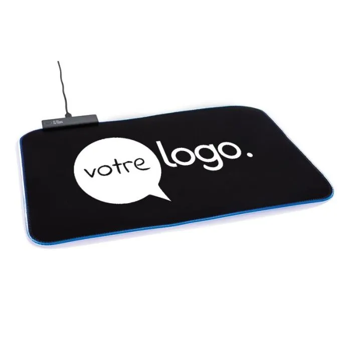 Tapis de souris gaming RGB personnalisé