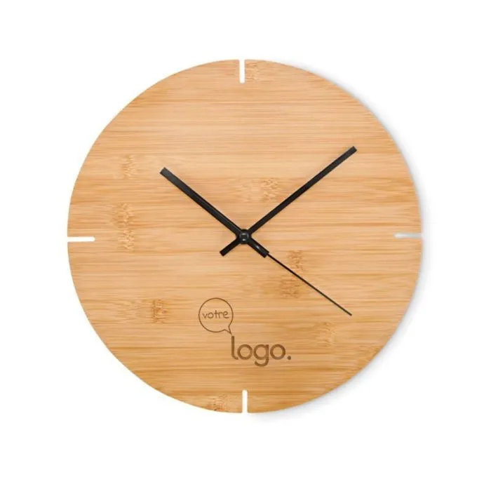 Horloge murale en bambou publicitaire - ESFERE