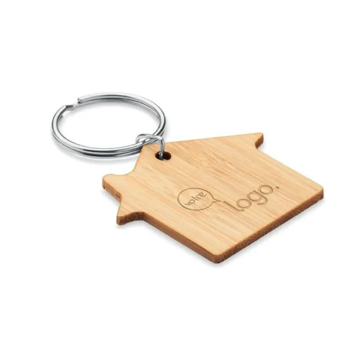 Porte-clés maison bambou personnalisé - HOUSEBOO