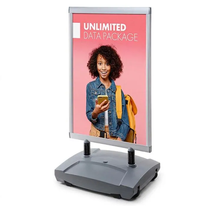 Support extérieur double face sur roulettes personnalisable